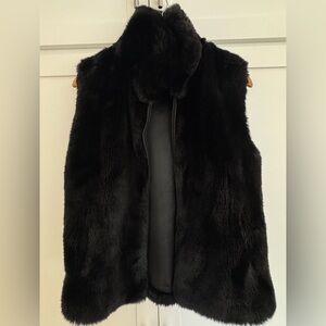 Brooks Brothers “346” Black Fur Vest S/M